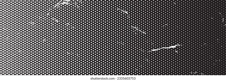 Los puntos retro de semitono de estrella blanca tienen efecto en color blanco y negro. Efecto semitónico. 