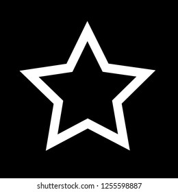 White Star icon isolated on black. Vector design.