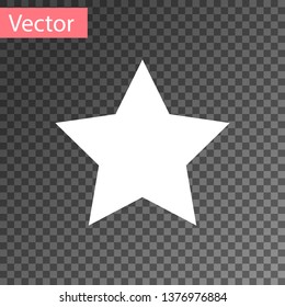 White Star icon isolated on transparent background. Favorite, best rating, award symbol. Vector Illustration