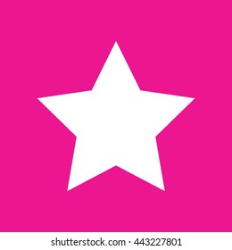 White star icon vector illustration. Pink background