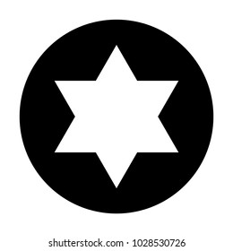 White star of King David on black background