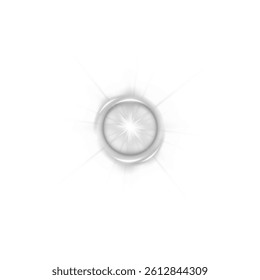 White star light effect. Star burst with glitter on white background. Vector illustration.