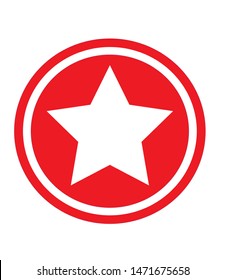 white star logo red circle vector