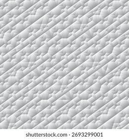 white star mosaic seamless pattern, black and white vector illustration