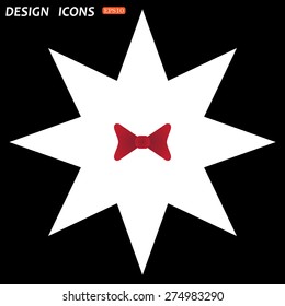 white star on a black background. bow tie. icon. vector design