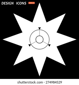 white star on a black background. GPS navigation. icon. vector design