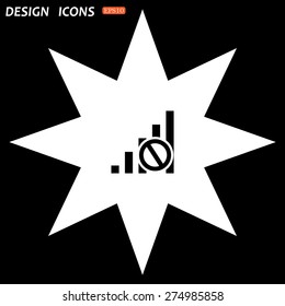 white star on a black background. no signal, poor signal strength, signal strength indicator. icon. vector design