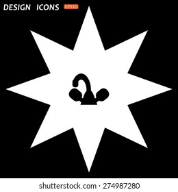 white star on a black background. tap symbol. icon. vector design