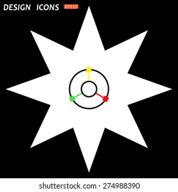 white star on a black background. GPS navigation. icon. vector design