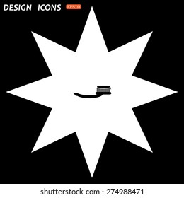 white star on a black background. Toothbrush and Toothpaste. icon. vector design