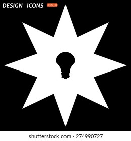 white star on a black background. LED lamp. icon. vector design