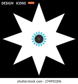 white star on a black background. gas burner gas stove. icon. vector design