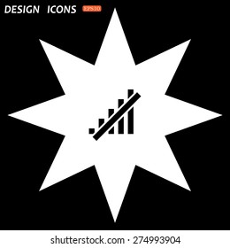 white star on a black background. no signal, poor signal strength, signal strength indicator. icon. vector design