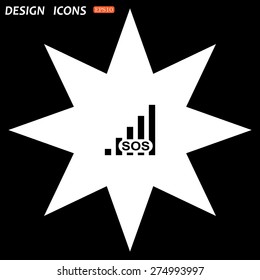 white star on a black background. no signal, poor signal strength, signal strength indicator. icon. vector design