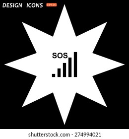 white star on a black background. no signal, poor signal strength, signal strength indicator. icon. vector design
