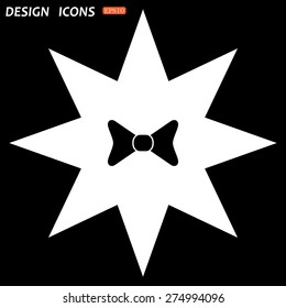 white star on a black background. bow tie. icon. vector design