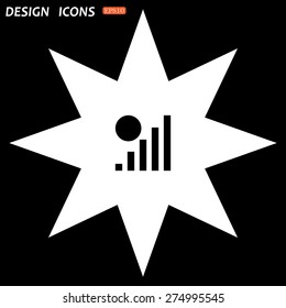 white star on a black background. no signal, poor signal strength, signal strength indicator. icon. vector design