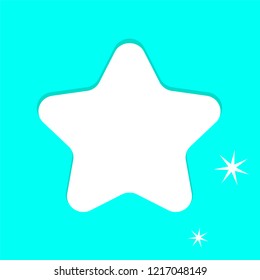 White star on blue background. Happy valentines, happy christmas