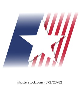white star on blue and red stripes as american flag symbol abstract background vector illustration