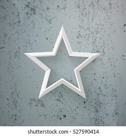 White star on the concrete background. Eps 10 vector file.