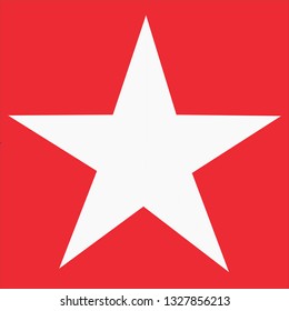 white star on red background