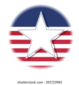 white star on red and blue stripes as american flag symbol vector design image