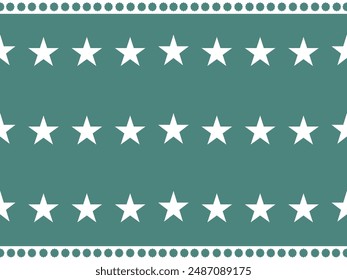 Patrón de estrella blanca sin fisuras sobre fondo verde. Patrón de estrellas. Empieza sin costuras.