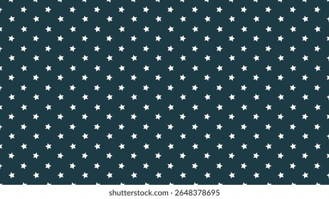 White star padrão sem emenda no fundo escuro azul-petróleo, design bonito do vetor do céu noturno para tecido infantil, envoltório de presente, papel de parede do berçário, decoração de feriado, ou projetos com tema celestial.