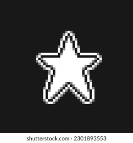 white star shape in pixel art style