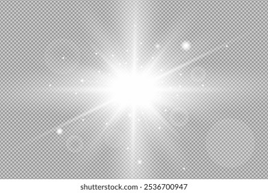 The white star is shining on a gray background