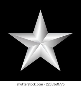 estrella blanca, estrella plateada en el suelo negro.