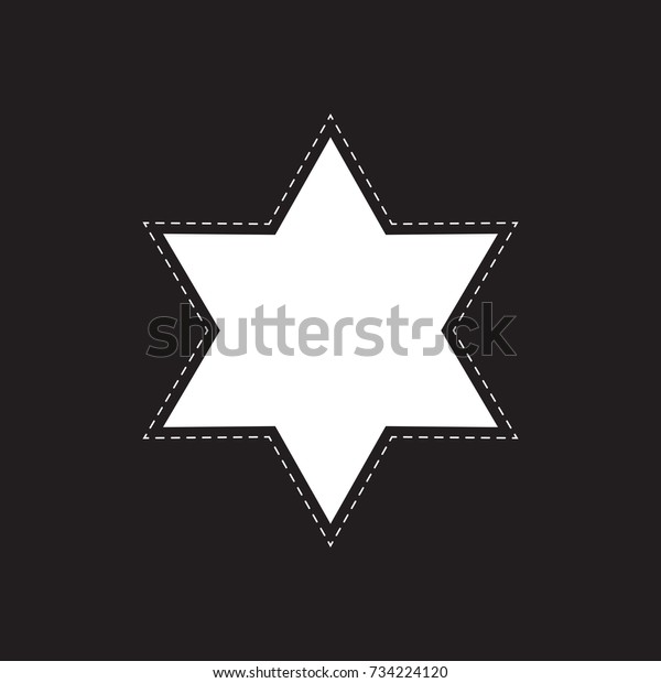 White Star Sixpointed Dashed Outline Star Stock Vector (Royalty Free