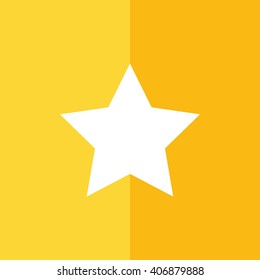 White star vector symbol illustration. Yellow background