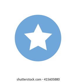 White star vector symbol illustration. Blue circle. Blue button