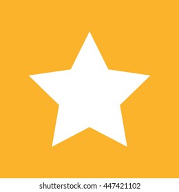 White star vector symbol. Yellow background