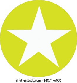white star in yellow circle isolated on white background