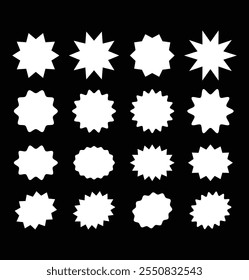 White starburst set on white background.