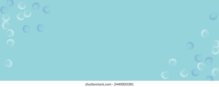White Starfish Background Blue Vector. Shell Doodle Wallpaper. Drawn Texture. Navy Shellfish Drawing Textile Card.