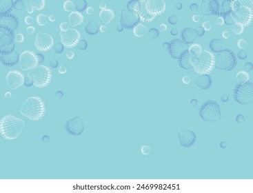 White Starfish Background Blue Vector. Shell Creature Illustration. Aquatic Graphic. Ultramarine Seashell Coastal Pattern.