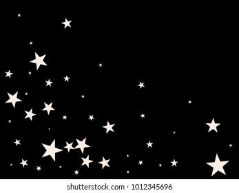 White starry holiday background. Tiny stars. Confetti celebration, Falling golden abstract decoration for party, birthday celebrate, anniversary or event, festive. Festival decor. Vector illustration.
