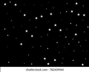 White starry holiday background. Tiny stars. Confetti celebration, Falling golden abstract decoration for party, birthday celebrate, anniversary or event, festive. Festival decor. Vector illustration.