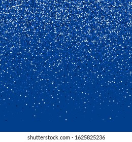 White Starry Holiday Vector Design. Glamour Rain Template. Elegant Starry Postcard. White Graphic Shiny Background.