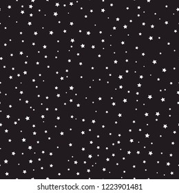 White stars in black space. Abstract vector illustration