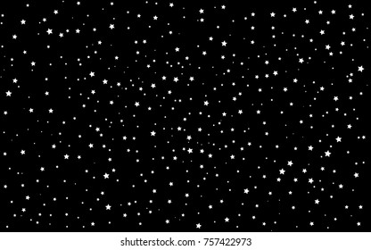 White stars in black space. Abstract vector illustration