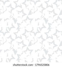 White Stars brush stroke seamless pattern background for fashion textiles, graphics