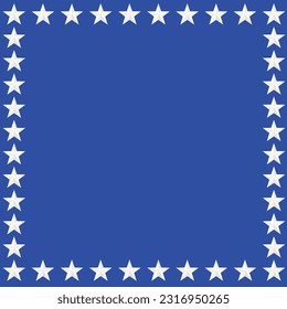 white stars form a margin on a blue background