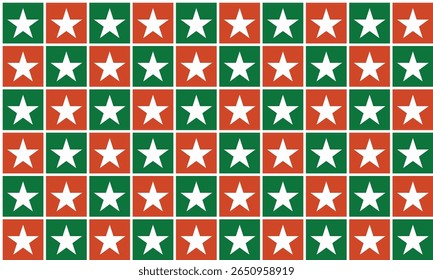 White stars on alternating green and red squares.