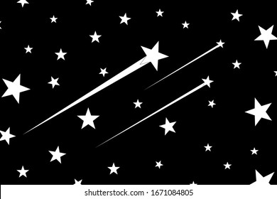 White stars on a black background. Starry sky.