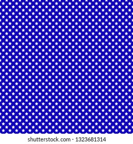 White stars on a blue background, seamless pattern, for the designer, vector