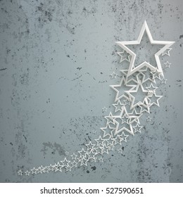 White stars on the concrete background. Eps 10 vector file.